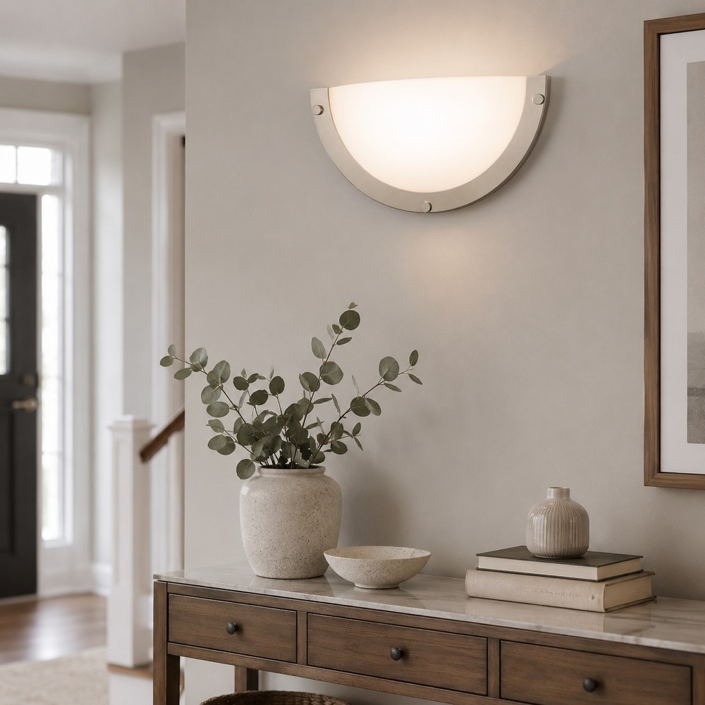 Cloudy Bay 12" LED Wall Sconce Half Moon Dimmable 15W 3CCT Brushed Nickel CRI90